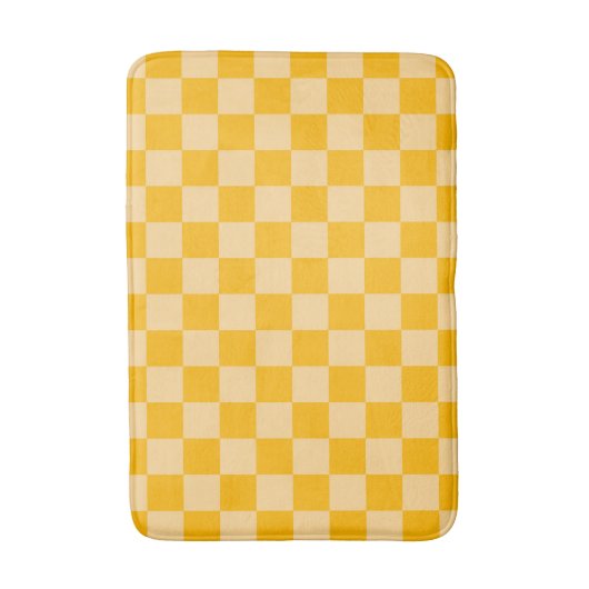 Citrus cream checkered board pattern バスマット (正面縦)