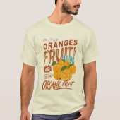 "Citrus Delight" – Organic Orange Retro Tee Tシャツ (正面)