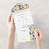 Citrus Elegance結婚ズウィズティア遠くに-RSVP オールインワン招待状 (貼ってはがせる)