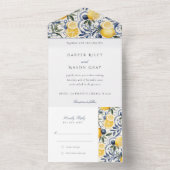 Citrus Elegance結婚ズウィズティア遠くに-RSVP オールインワン招待状 (内側)