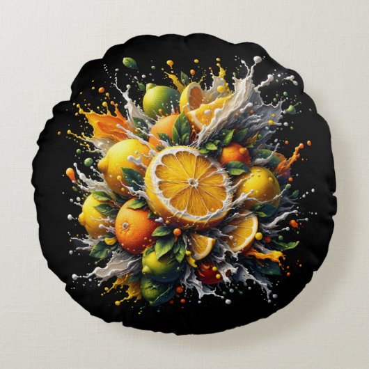 Citrus Explosion ラウンドクッション (正面)