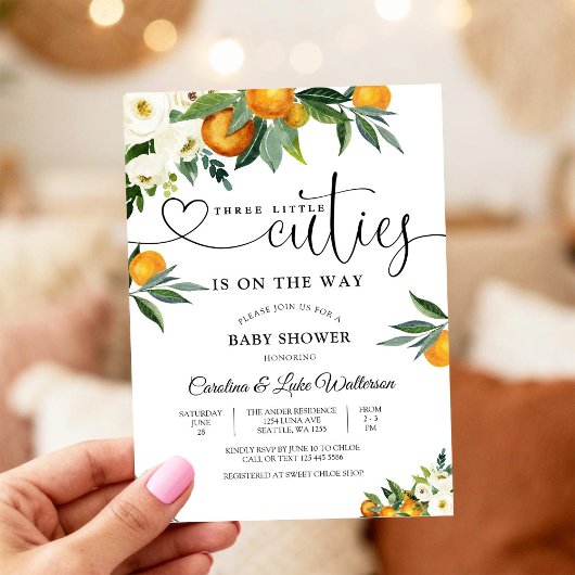 Citrus Floral Baby Shower Invitation 招待状