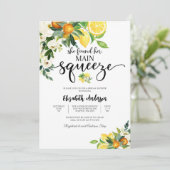 Citrus Floral Bridal Shower Invitation 招待状 (スタンド正面)