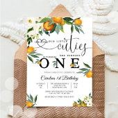 Citrus Floral First Birthday Invitation 招待状