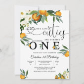 Citrus Floral First Birthday Invitation 招待状 (正面)