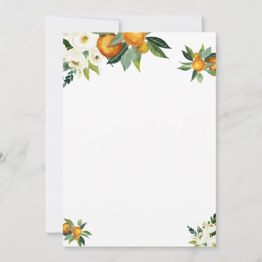 Citrus Floral First Birthday Invitation 招待状 (裏面)