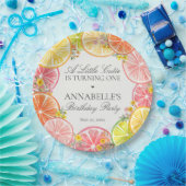 Citrus Floral Little Cutie Birthday Party Table ペーパープレート (パーティー)