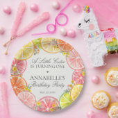 Citrus Floral Little Cutie Birthday Party Table ペーパープレート (パーティー)