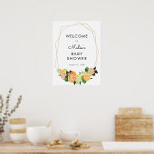 Citrus Fruit Cutie Baby Shower Welcome Sign ポスター (キッチン)