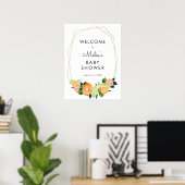 Citrus Fruit Cutie Baby Shower Welcome Sign ポスター (ホームオフィス)
