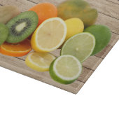 Citrus Fruit Graphic on Wood effect background カッティングボード (角)