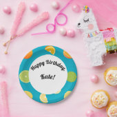 Citrus Fruit Happy Birthday ペーパープレート (パーティー)