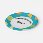 Citrus Fruit Happy Birthday ペーパープレート (アングル)