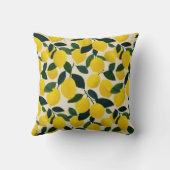 Citrus Fruit Lemon Pattern Yellow Mediterranean  クッション (裏面)