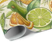 Citrus Fruit Medley Summer Gift Wrap ラッピングペーパー (ロールコーナー)
