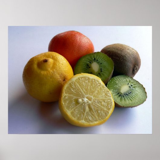 Citrus Fruit Print ポスター (正面)