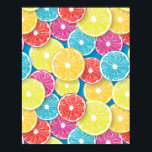 Citrus fruit slices pop art ポスター<br><div class="desc">Hand drawn vector pattern with various slices of citrus fruit</div>