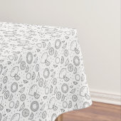 Citrus fruits Lemon Black Hand drawn Modern. テーブルクロス (インサイチュ)