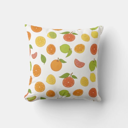 Citrus Fruits Pattern クッション (正面)