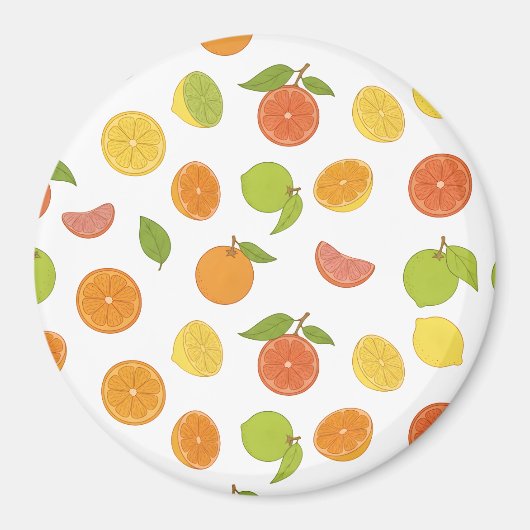 Citrus Fruits Pattern マグネット (正面)