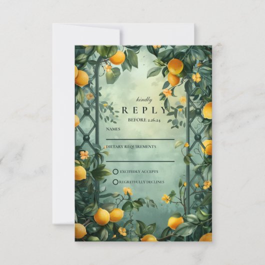 Citrus Garden Botanical Wedding 出欠カード (正面)