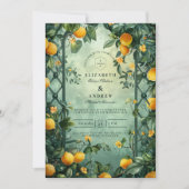 Citrus Garden Botanical Wedding 招待状 (正面)