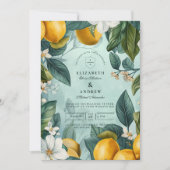 Citrus Garden Botanical Wedding 招待状 (正面)