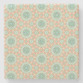 Citrus Garden Tile Pattern ストーンコースター (正面)