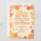 Citrus Got Real Fruit Summer Baby Shower 招待状 (正面)