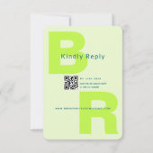 Citrus Green Bold Initial QR Wedding 招待状 (裏面)