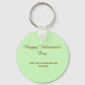 Citrus green brown happy Valentine's day simple  キーホルダー (裏面)