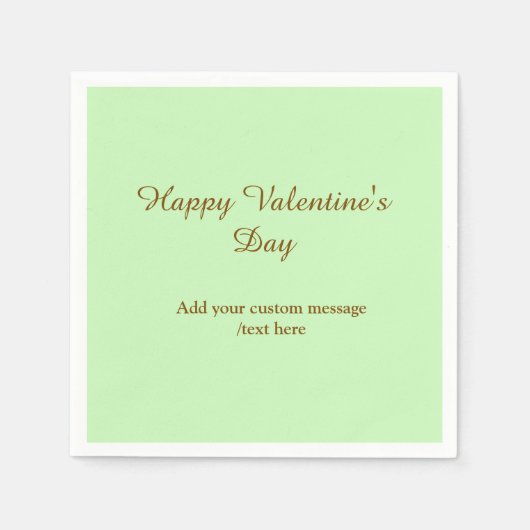 Citrus green brown happy Valentine's day simple  スタンダードカクテルナプキン (正面)