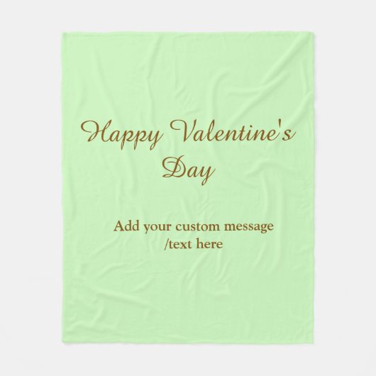 Citrus green brown happy Valentine's day simple  フリースブランケット (正面)