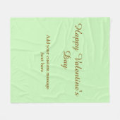 Citrus green brown happy Valentine's day simple  フリースブランケット (正面(横))