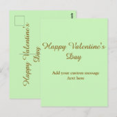 Citrus green brown happy Valentine's day simple  ポストカード (正面/裏面)