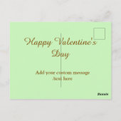 Citrus green brown happy Valentine's day simple  ポストカード (裏面)