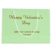 Citrus green brown happy Valentine's day simple  ラージペーパーバッグ (裏面)