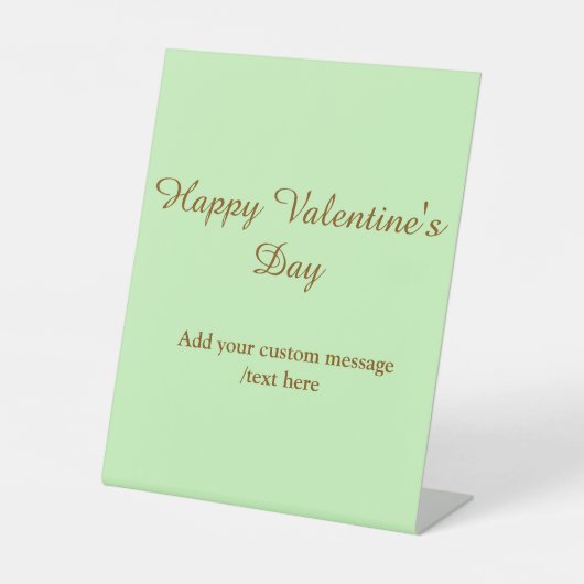 Citrus green brown happy Valentine's day simple  台座サイン (正面)