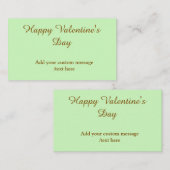 Citrus green brown happy Valentine's day simple  名刺 (正面/裏面)