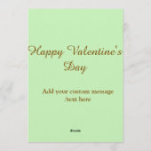 Citrus green brown happy Valentine's day simple  招待状 (裏面)