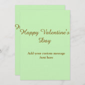 Citrus green brown happy Valentine's day simple  招待状 (正面/裏面)