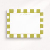 Citrus Green Checker Note Card 招待状