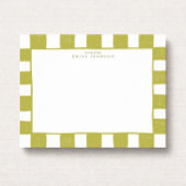 Citrus Green Checker Note Card 招待状