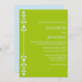 Citrus Green & Coastal Blue Engagement Party 招待状