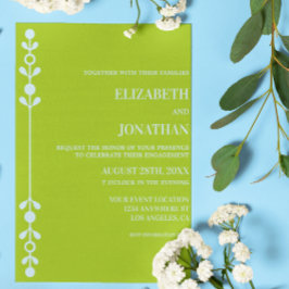 Citrus Green & Coastal Blue Engagement Party 招待状