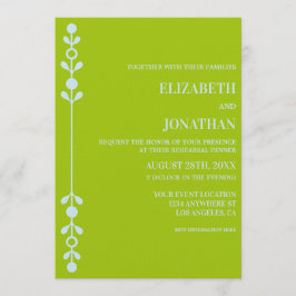 Citrus Green & Coastal Blue Rehearsal Dinner 招待状