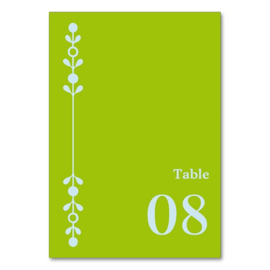 Citrus Green & Coastal Blue Wedding テーブルナンバー (正面)