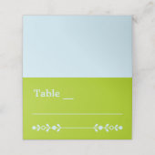 Citrus Green & Coastal Blue Wedding プレイスカード (外部開封)