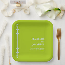 Citrus Green & Coastal Blue Wedding ペーパープレート