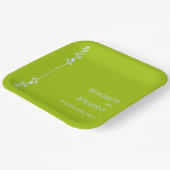 Citrus Green & Coastal Blue Wedding ペーパープレート (傾斜あり)